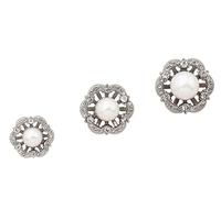 Knopf-Mantel-Mantel-Perlen-Diamant-dekorative Kleidungs-Knöpfe, Silber, 22mm-10 Stk