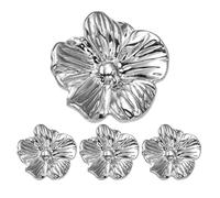 Knopfabdeckungen - Zinklegierung 4 Stück | Blumenknopfabdeckung | Blumen-Näh-Clip-Hülse | Blumen-Manschettenknöpfe für dekorative Kleidungsakzente, formelle Kleidung und DIY-Modeprojekte