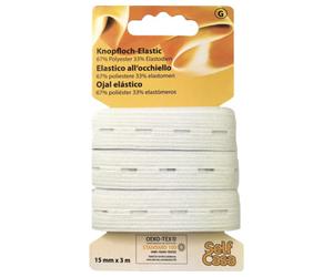 Knopfloch-Elastic 15 mm x 3 m weiß