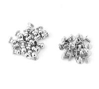 Knopfnieten, 20Pcs Rundkopf Solide Knopfnieten für Leder, Silberne zum Schrauben DIY Leder Zubehör