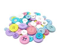 Knopfsortiment aus Acryl / Kunstharz, für Karten und Verzierungen, Pastelltöne, 100 g-Beutel