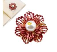 Knopfverschlussabdeckungen für Damen - Metall Perlen Broschen - Dekorative Knopfüberzüge Aus Legierung,Für Hochzeitskleidung Hemden Blusen Jeans Und Basteln