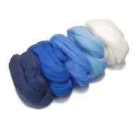 KnorrPrandell Merinowolle-Mix extrafein 3x50g weiß/hellblau/mittelblau/königsblau/dunkelblau