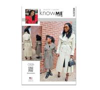 Know Me Beaute' J'Adore, Schnittmuster-Paket für Mädchen, schmaler Trenchcoat, Design-Code ME2070, Größen 7-8-10-12-14, mehrfarbig