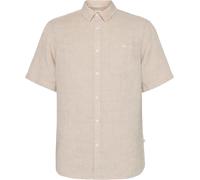Knowledge Cotton Apparel - Atmungsaktives Leinenhemd - Regular Linen Short Sleeve Shirt Yarndyed - Light Feather Gray für Herren aus Baumwolle - Größe Beige S