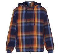 Knowledge Cotton Apparel Men's Checked Hoodie Twill Zipper Jacket Blue Check M