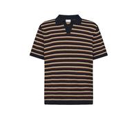 KnowledgeCotton Apparel Herren Striped Knitted Polo T-Shirt (Größe XL, braun)