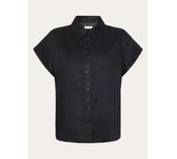 KnowledgeCotton Apparel ASTER faltbares Kurzarm-Leinenhemd - Bio-Leinen - GOTS/Vegan schwarz black (black jet) S