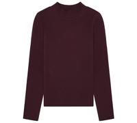 Knowledge Cotton High Neck Rib Blouse W - Langarmshirt - Damen XS Bordeaux