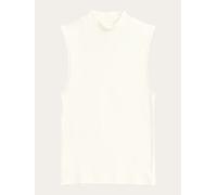 KnowledgeCotton Apparel - Women's High Neck Rib Top - Top, Gr. S, weiß (StarWhite)
