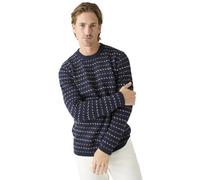KnowledgeCotton Apparel - Jacquard Crew Neck Knit - Wollpullover, Gr. S, blau (NightSky)