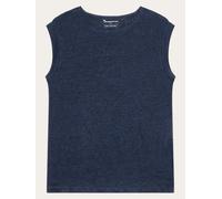 KNOWLEDGE COTTON Loose fold up linen T-Shirt- GOTS/Vegan Damen | 1001 TOTAL ECLIPSE | XL