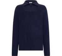 Knowledge Cotton Apparel Wollpullover Half Zip Navyblau - Größe L Blau L