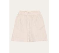 KNOWLEDGE COTTON POSEY wide mid-rise linen Short- GOTS/Vegan Damen | 1449 YARNDYED-LIGHT FEATHER GRAY | M