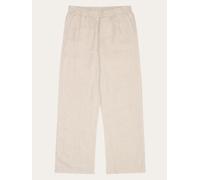 KNOWLEDGE COTTON POSEY wide mir-rise linen Short- GOTS/Vegan Damen | 1449 YARNDYED-LIGHT FEATHER GRAY | S