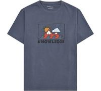 KNOWLEDGE COTTON Regenerative Organic Cotton Front Print T-Shirt GOTS/Vegan Herren | 1226 VINTAGE INDIGO | L