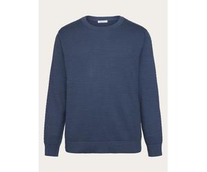 KNOWLEDGE COTTON VAGAN regular bubble knit crew neck- Regenerative Organic Certif Herren | 1226 VINTAGE INDIGO | XL