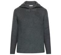 Knowledge Cotton Apparel Wollpullover Half Zip Anthrazit - Größe L Grau L