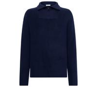KnowledgeCotton Apparel - 1/2 Neck Zip Merino Wool Rib Knit - Merinopullover, Gr. M, blau (TotalEclipse)