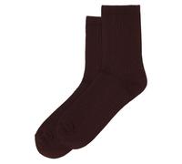 KnowledgeCotton Apparel 1-Pack Socken CABLE Strukturstrick aus Bio-Baumwolle und recyceltem Polyester braun (chocolate-plum) 35-38