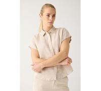 KnowledgeCotton Apparel Linen Short Sleeved Shirt Women light feather gray - Größe L