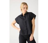 KnowledgeCotton Apparel - Women's Aster Fold Up S/S - Bluse, Gr. M, schwarz (BlackJet)