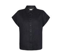 KnowledgeCotton Apparel Damen Aster Fold Up Linen Bluse (Größe L, schwarz)