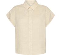 KnowledgeCotton Apparel - Women's Aster Fold Up S/S - Bluse, Gr. S, beige (Yarndyed/LightFeatherGray)