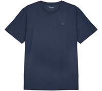 KnowledgeCotton Apparel Badge T-Shirt insigna blue melange - Größe L