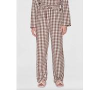 KnowledgeCotton Apparel Barrel High-Rise Seersucker Pants Chloe - aus Bio-Baumwolle Braun (Brown Check) L