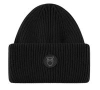 KnowledgeCotton Apparel Big Rib Beanie-Mütze aus Lammwolle Black Jet O/S