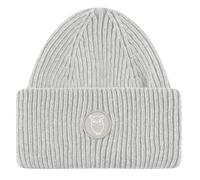 KnowledgeCotton Apparel Big Rib Beanie-Mütze aus Lammwolle Grey Melange O/S