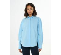 KnowledgeCotton Apparel Bluse - Boxy poplin shirt bright - aus Bio-Baumwolle Airy Blue (Blau) S