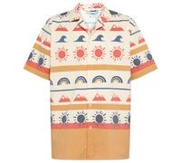 KnowledgeCotton Apparel - Box Fit Short Sleeved AOP Seersucker Shirt - Hemd, Gr. L, beige (MultiColorAOP)