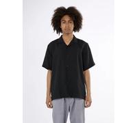 KnowledgeCotton Apparel Box Fit Short Sleeved Linen Shirt Black Jet (schwarz) L