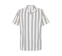 KnowledgeCotton Apparel Box kurzärmliges gestreiftes Baumwollshirt Hemd GOTS/Vegan blau (blue) stripe M