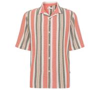 KnowledgeCotton Apparel - Box S/S Striped Cotton Shirt - Hemd, Gr. L, rosa (GreenStripe)