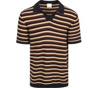 KnowledgeCotton Apparel Herren Striped Knitted Polo T-Shirt (Größe XL, braun)
