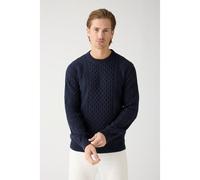 KnowledgeCotton Apparel Cable Knit Strickpullover aus Bio-Baumwolle ROC/GOTS/Vegan blau (night sky) L