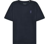 KnowledgeCotton Apparel Chest Embroidery Herren T-Shirts blau Größe M Lifestyle Hautfreundlich