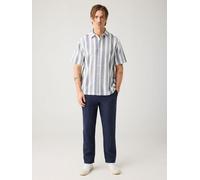 KnowledgeCotton Apparel Chinohose CHUCK aus Bio-Leinen Blau (Yarndyed Total Eclipse) 29/32