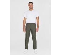 KnowledgeCotton Apparel Chinohose CHUCK aus Bio-Leinen Grün (Burned Olive) 31/34