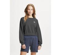 KnowledgeCotton Apparel Cropped Sweat Pullover KCA X SMILEY® aus Bio-Baumwolle schwarz (black jet) L