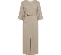 KnowledgeCotton Apparel Damen Linen-Mix V-Neck Kleid (Größe XS, beige)