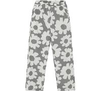 KnowledgeCotton Apparel - Women's Posey Linen-Mix Printed Pants - Freizeithose, Gr. L, grau (Grey)