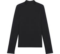 KnowledgeCotton Apparel Damen Rib High Neck Longsleeve (Größe L, schwarz)