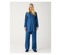 KnowledgeCotton Apparel - Women's Posey Wide Mid-Rise - Freizeithose, Gr. L, blau (DarkBlueDenim)