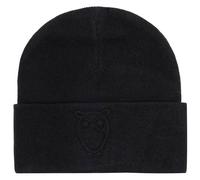 KnowledgeCotton Apparel - Embossed Owl DL Wool Beanie - Mütze, Gr. One Size, schwarz (BlackJet)