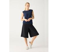 KnowledgeCotton Apparel EVE Culotte hohe Leinen-Shorts - GOTS/Vegan schwarz black (black jet) XL
