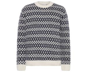 KnowledgeCotton Apparel - Fair Isle Crew Neck Lambswool Knit - Wollpullover, Gr. XL, grau (BlueStripe)